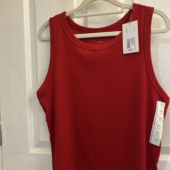 NWT A New Day Women’s Ribbed High Neck Tank Top Dark Red Size 2XL - Picture 7 of 15